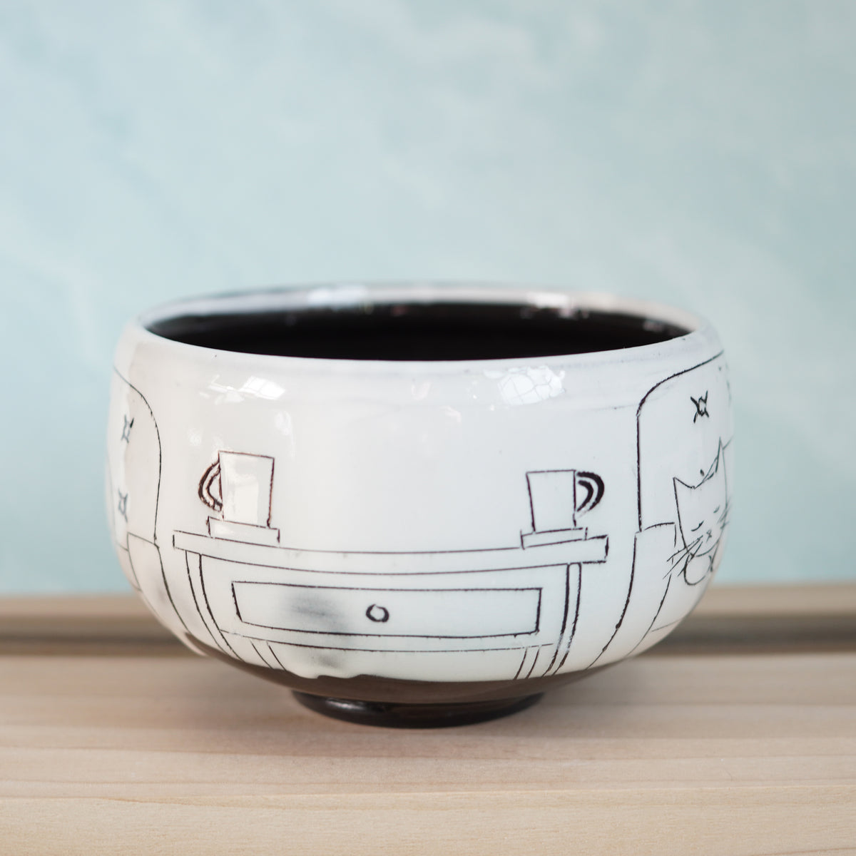 Black & White Cats Sleeping Bowl