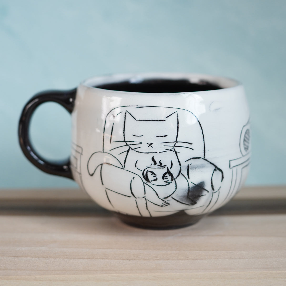 Black & White Cats Boombox Mug