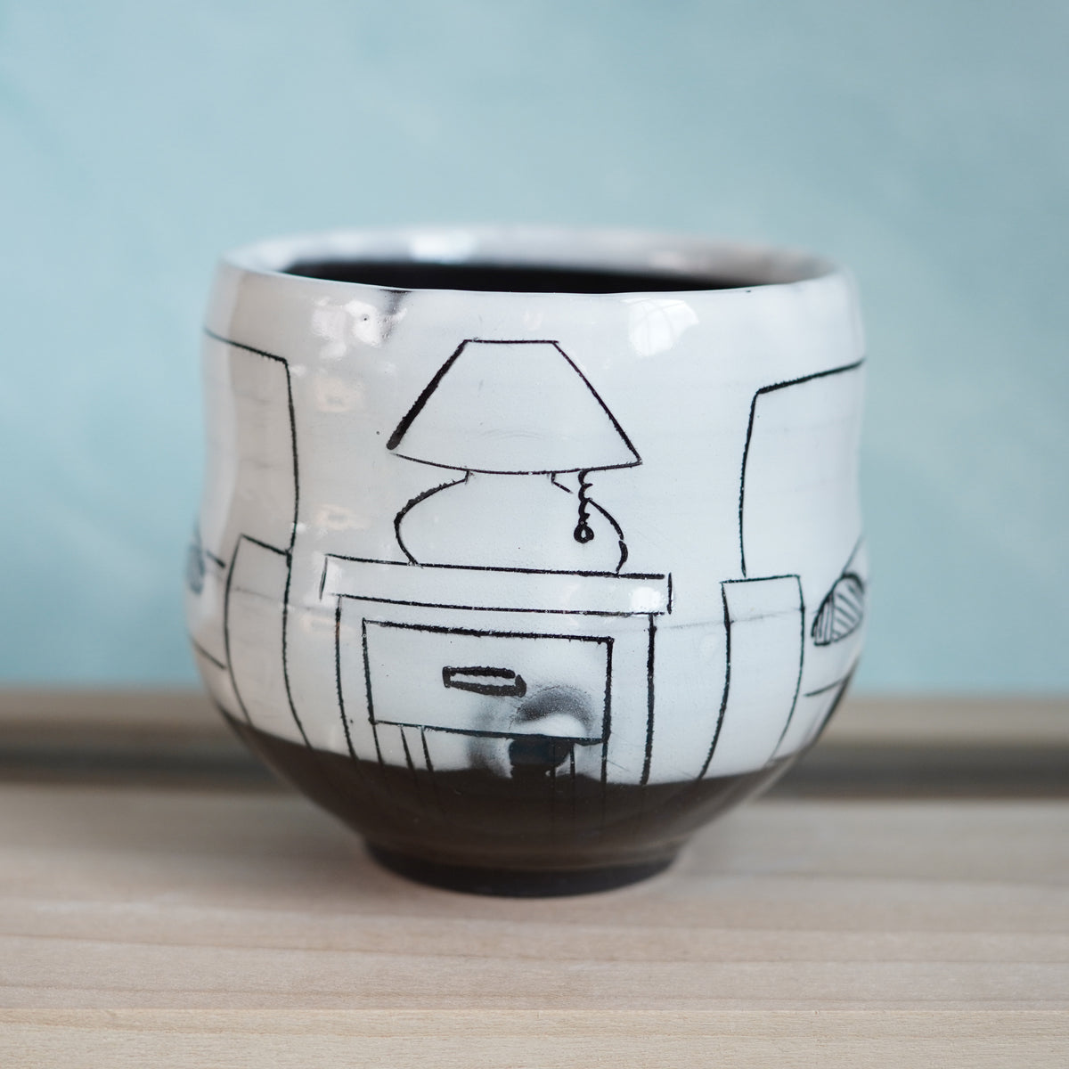 Black & White Cats Knitting Mug