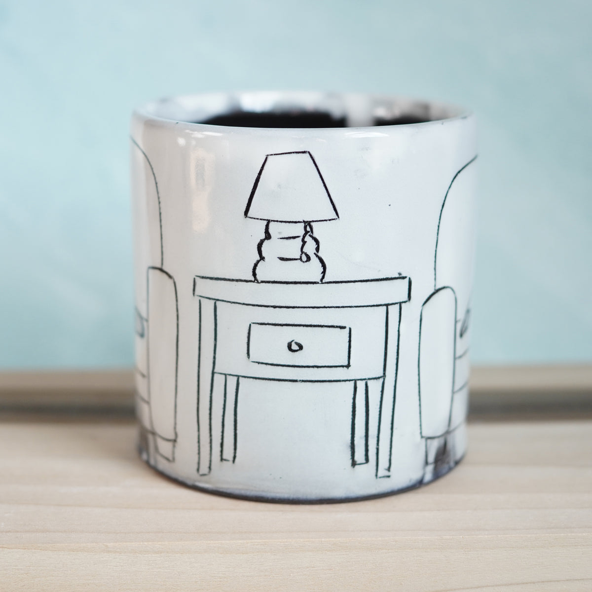 Black & White Cats Knitting Mug