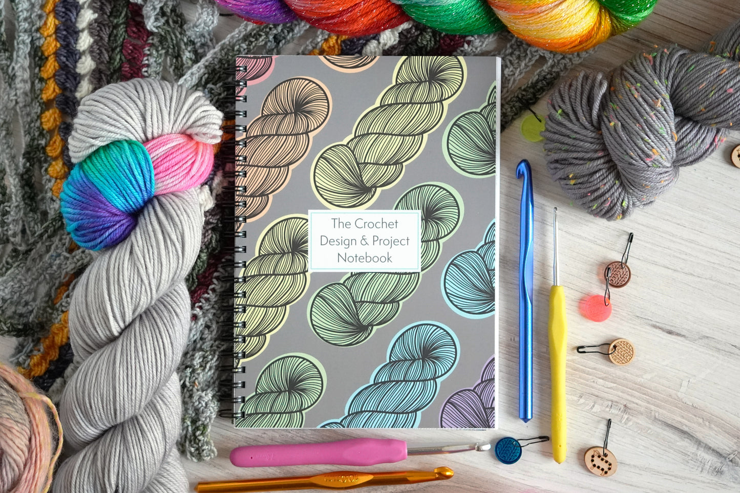 The Crochet Design & Project Notebook / Pastel Rainbow