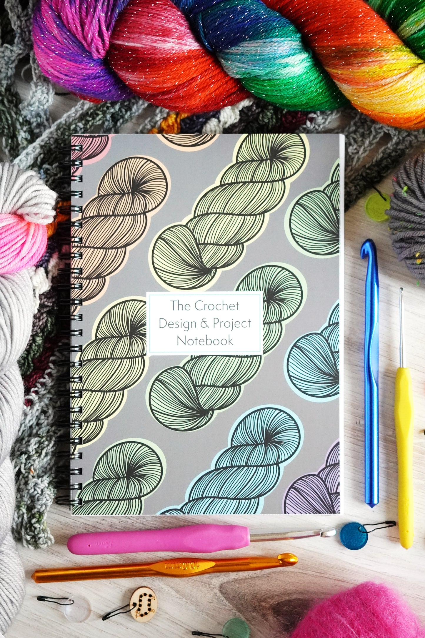 The Crochet Design & Project Notebook / Pastel Rainbow