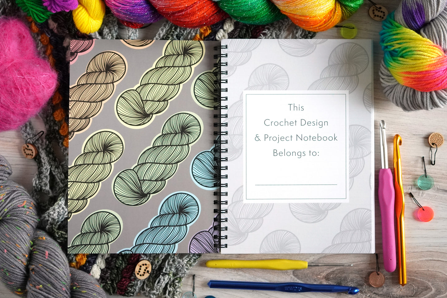 The Crochet Design & Project Notebook / Pastel Rainbow