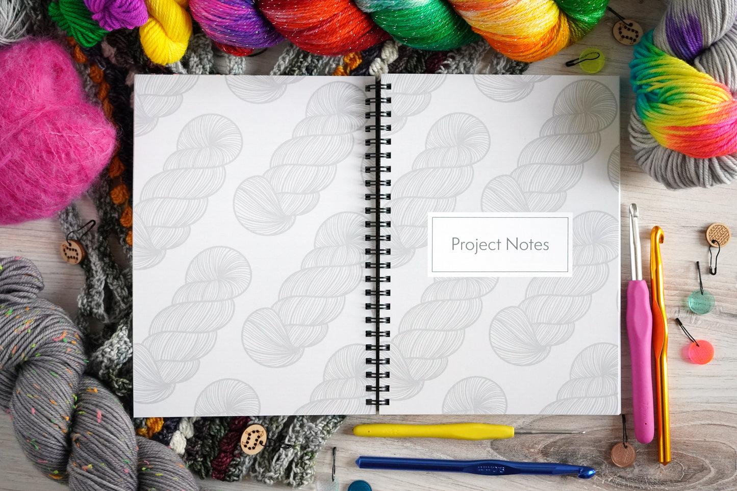 The Crochet Design & Project Notebook / Pastel Rainbow