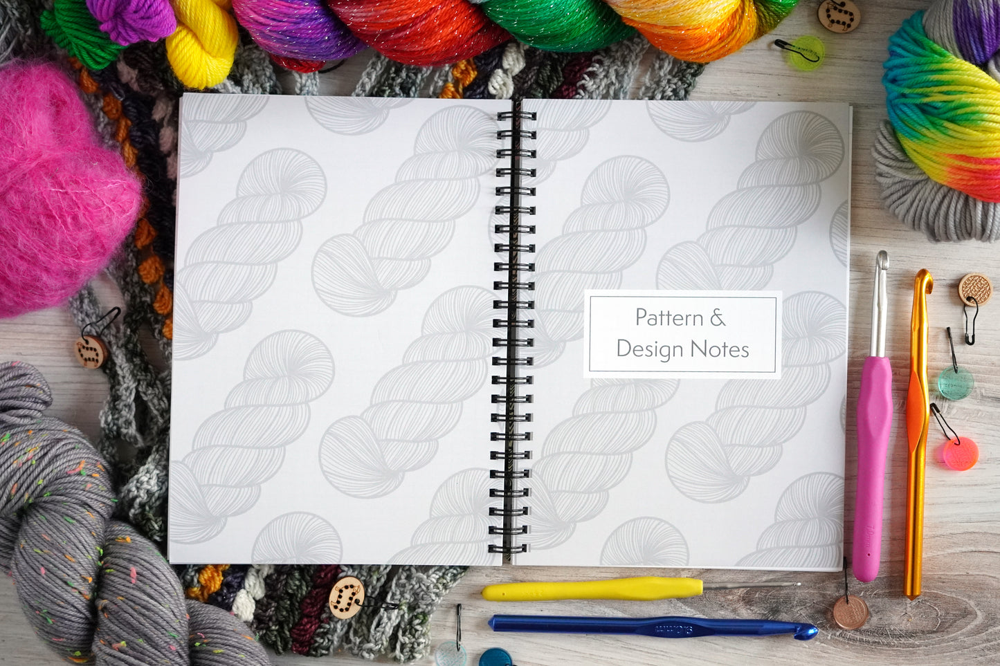 The Crochet Design & Project Notebook / Pastel Rainbow