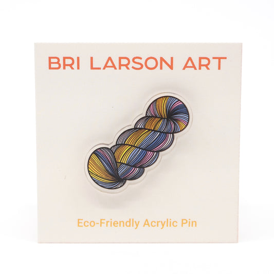 Yarn Skein Eco-Friendly Acrylic Pin / Sunset