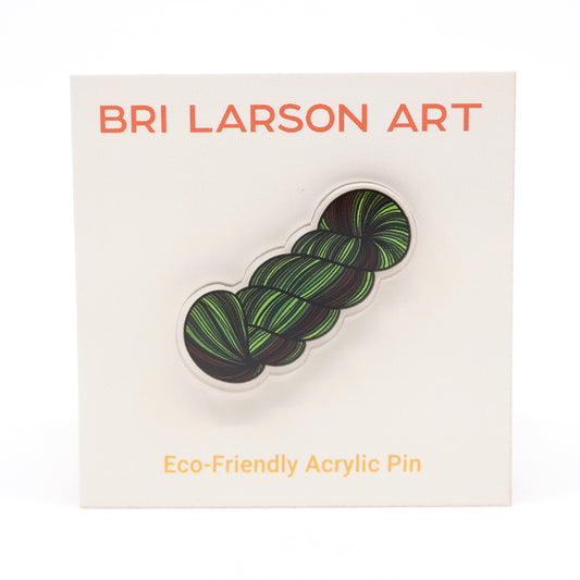 Yarn Skein Eco-Friendly Acrylic Pin / Forest