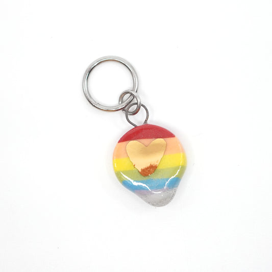 Rainbow Stitch Marker - Individual w/ Gold