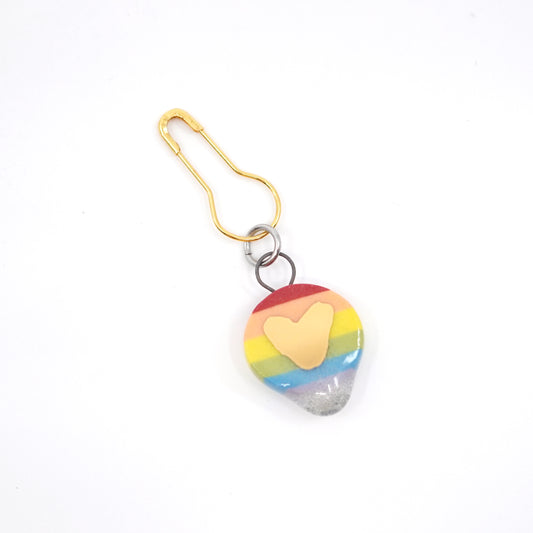 Rainbow Stitch Marker - Individual Pin w/ Gold