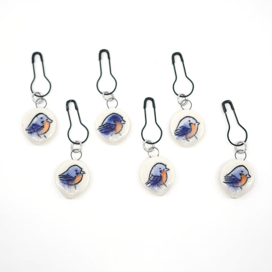 Bluebird Stitch Marker Set - Pin Version