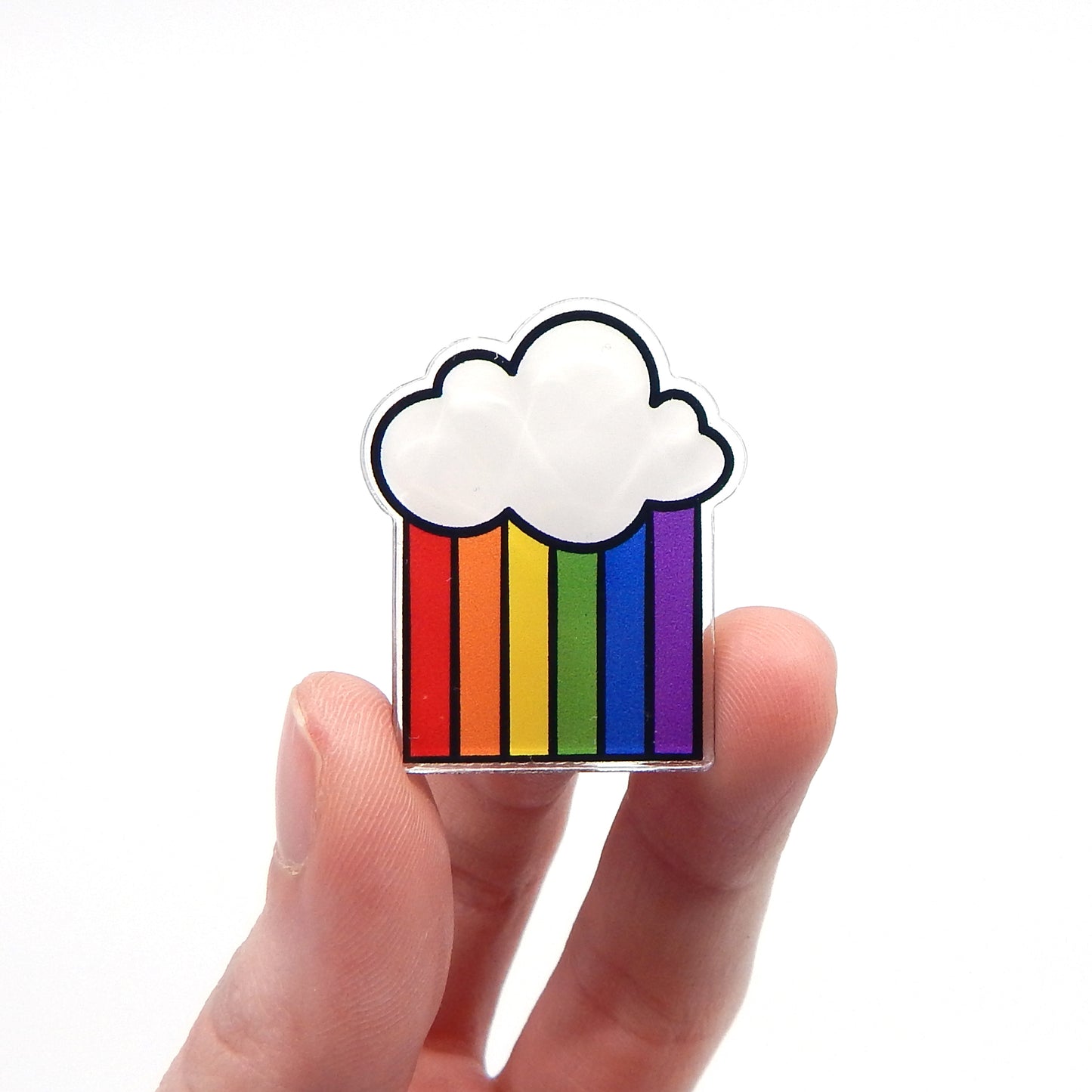 Rainbow Cloud Acrylic Pin