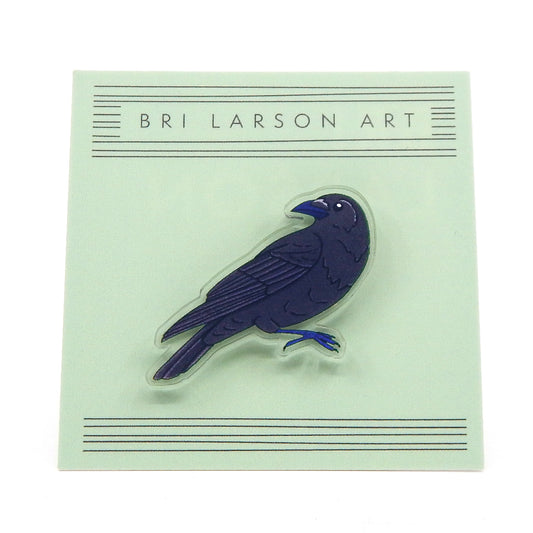 Crow Acrylic Pin