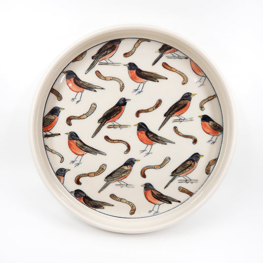 Robin and Worms Serving Platter