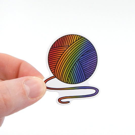 Rainbow Yarn Ball Sticker