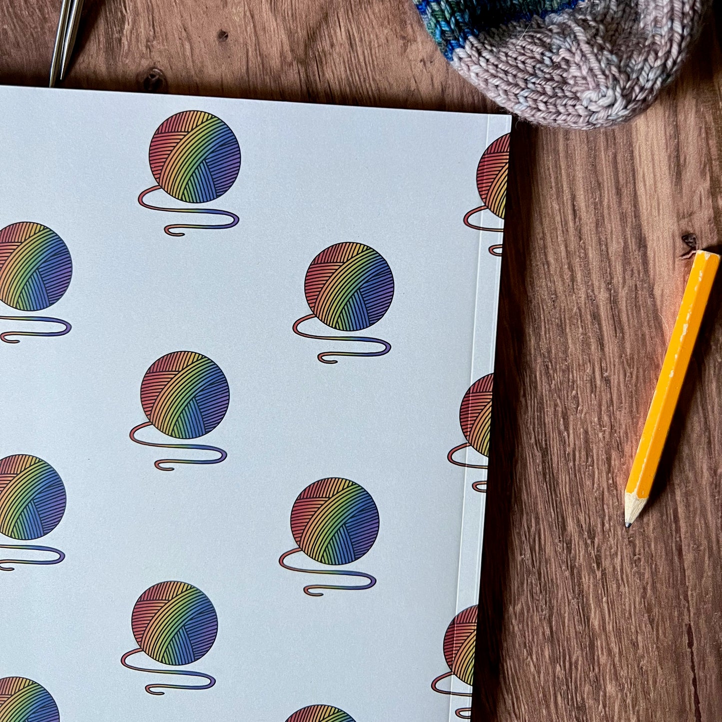 Rainbow Yarn Ball Journal